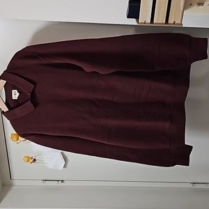 J. Crew Collared Crewneck Sweater - Burgundy Red/Brown - Men's Small